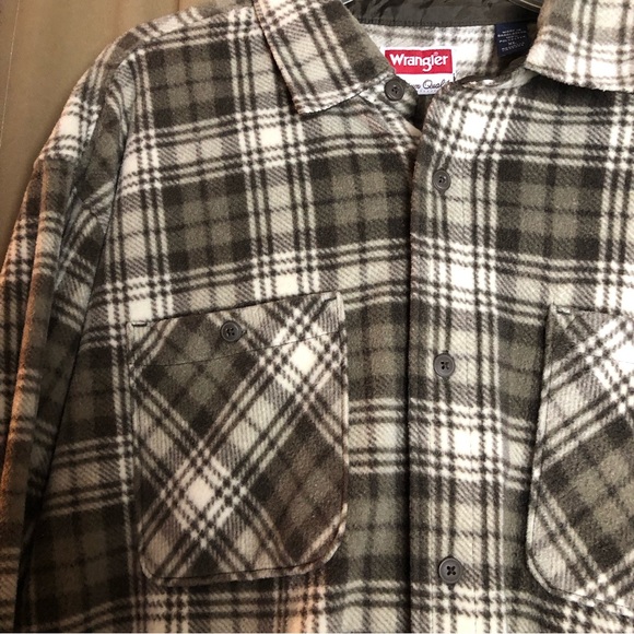 Wrangler Fleece Plaid Long Sleeve Button Down Shirt - Picture 5 of 10